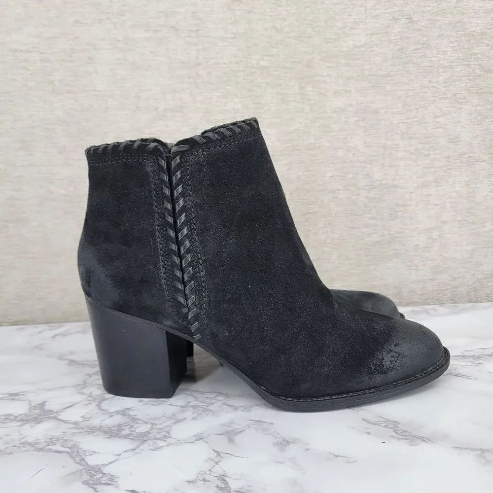 Sofft Black Suede Heeled Ankle Boots